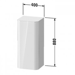 Duravit Happy D.2 Plus Пенал подвесной 880x400x360мм 1 дверь, 2 стекл. полки, DX, цвет: белый глянцевый (без топа)