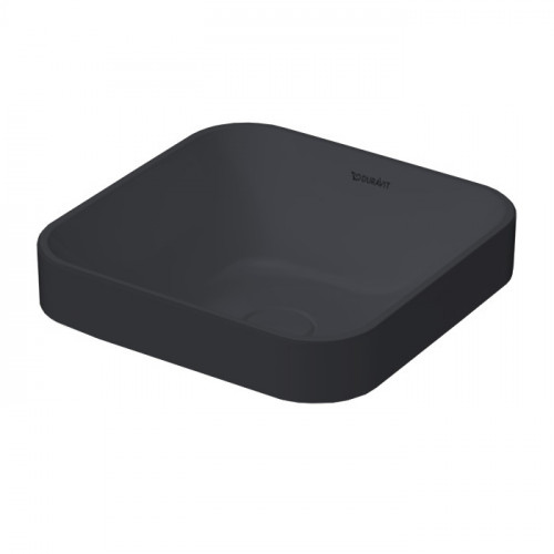 Duravit Happy D.2 Plus Раковина квадратная 400мм, без перелива,с выпуском с керамической крышкой, покр WonderGliss, цвет Anthracite matt