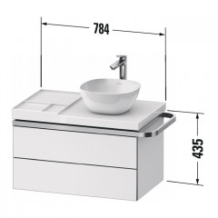 Duravit Aurena Тумба подвесная под раковину 784 x 802 x 492 мм, фасада 67 шпон черное дерево Цвет корпуса 80 графит матовый