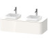 Duravit Happy D.2 Plus Столешница 16x1300x550мм для тумбы # HP4943 с вырезами под 2 раковины, цвет: белый глянцевый