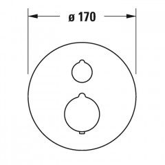 Duravit C.1 Смеситель термостатический для душа скрытого монтажа (наружная часть круг) с запорным клапаном, цвет: хром