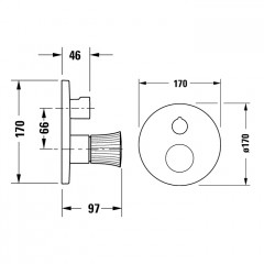 Duravit White Tulip Смеситель для душа, на 2 источника, встраиваемый, с обр клапаном (внешние части) цвет: хром