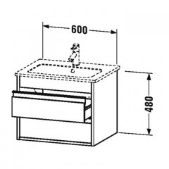 Duravit Ketho База под раковину ,для ME by Starck, 1p.-o.comp.,480x600x475мм HG, Цвет белый глянцевый