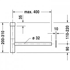 Duravit Сифон декоративный для раковины 1/4" с удлиненной спускной трубой, цвет: хром