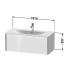 Duravit XViu Тумба подвесная 610x800x480мм, для раковины #234410, 1 ящик, цвет: белый глянцевый/champagne matt