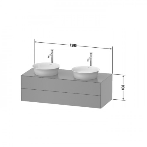 Duravit White Tulip Тумбочка подвесная, 408x1300x550 мм, 2 ящика, цвет: белый высокоглянцевый