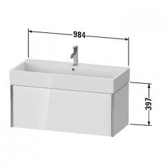 Duravit XViu Тумба подвесная 397x984x454мм, для раковины #235010, 1 ящик, цвет: walnut dark/черный матовый