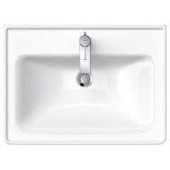 Duravit D-Neo Раковина накладная 650х480 мм, с переливом, с 1 отв. под смеситель, с WonderGliss, цвет: белый