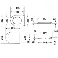 Duravit Qatego Сиденье для унитаза с шарнирами из нерж.стали, SoftClose, цвет белый