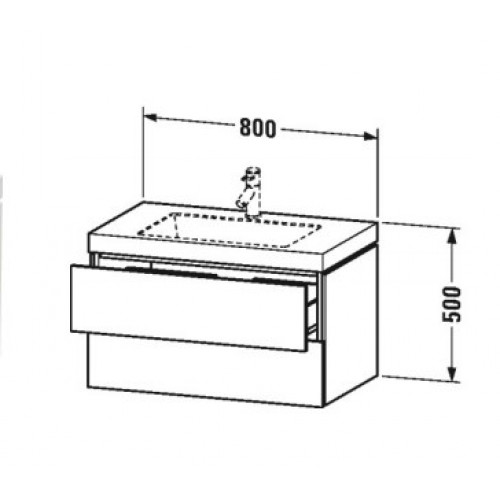 Duravit L-Cube База с раковиной 500x800x480, 2 выдв.ящика, American Walnut