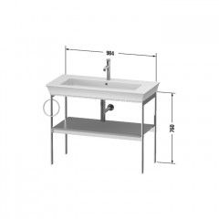 Duravit White Tulip Металлическая консоль, 760x984x450 мм, напольная, 1 дерев.полка, п/держ. справа, цвет: Nordic White HighGloss