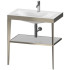 Duravit XViu Консоль напольная, 850x800x480мм с полкой, с раковиной без перелива, 1 отв., цвет: champagne matt/crome