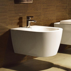 Duravit Me by Starck Биде подвесное 570х370 мм, с 1 отв. под смеситель, с креплением, с покрытием WonderGliss, цвет белый