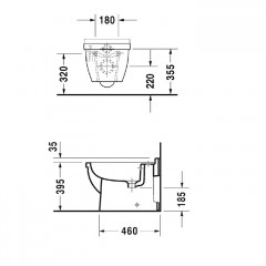 Duravit Starck 3 Биде напольное приставное 560х360 мм , с 1 отв. под смеситель, Цвет: белый