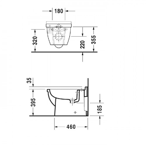 Duravit Starck 3 Биде напольное приставное 560х360 мм , с 1 отв. под смеситель, Цвет: белый