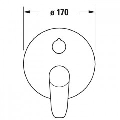 Duravit B.1 Смеситель для душа скрытого монтажа (наружная часть круг) с переключателем и перепускным клапаном, цвет: хром