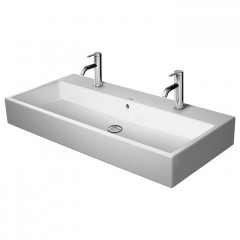 Duravit Vero Air Раковина 100cm, с переливом, с площадкой, с 2 отв. под смеситель, на столешницу, Цвет белый