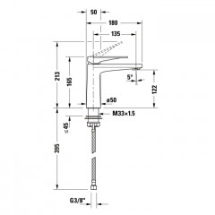 Duravit Tulum by Starck Смеситель для раковины однорычажный, цвет черный матовый