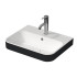 Duravit Happy D.2 Plus Раковина 500х400мм с переливом, 1 отв под смес, с креплением, выпуск с керам. покрытием цвет Anthracite matt/белый