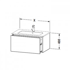 Duravit XSquare База под раковину 1010х478х400 мм, с 1 выдв ящик, Цвет черный глянц (для 233610)