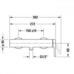 Duravit C.1 Смеситель для душа настенный, выпуск снизу, цвет: хром