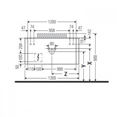 Duravit Happy D.2 Plus Тумба подвесная 408x1300x550мм 2 ящика, цвет: белый глянцевый