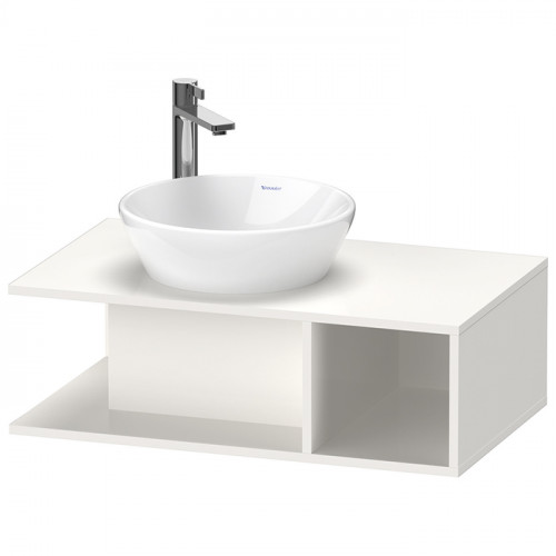 Duravit D-Neo Тумбочка подвесная компакт, 260x800x480 мм, 1 открытое отделение на правой стороне, цвет: белый высокоглянцевый
