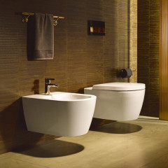 Duravit Me by Starck Биде подвесное 570х370 мм, с 1 отв. под смеситель, с креплением, с покрытием WonderGliss, цвет белый