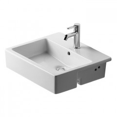 Duravit Vero Раковина встр. до половины с перел., с 1 отв. под смес., включая крепление для встраивания в деревянную столешницу, 550x470, Цвет: Белый