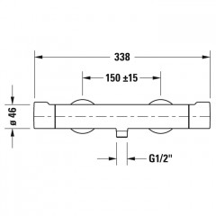 Duravit C.1 Смеситель термостатический для душа настенный, выпуск снизу, цвет: хром