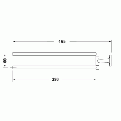 Duravit Starck T Полотенцедержатель двойной, настенный 465мм, цвет: Stainless steel Brushed