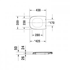 Duravit D-Code Сиденье для унитаза, петли: пластик с микролифтом Цвет: Белый (СПЕЦЦЕНА)