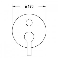 Duravit B.2 Смеситель для ванны скрытого монтажа (наружная часть круг) с переключателем и перепускным клапаном, цвет: хром