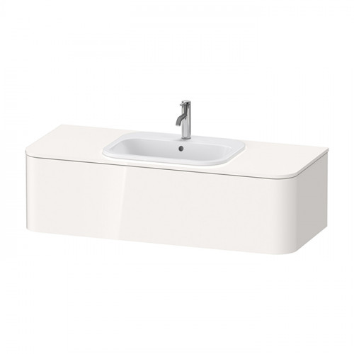 DURAVIT HAPPY D.2 PLUS Столешница 1300x550х16 мм., для установки на тумбу, с отверстием для раковины по центру, цвет белый глянцевый