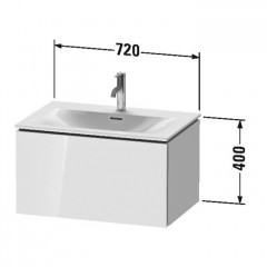 Duravit L-Cube Тумба подвесная под раковину # 234473, 1 выдвижное отделение, 400x720x481мм, цвет White High Gloss
