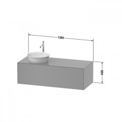 Duravit White Tulip Тумбочка подвесная, 408x1300x550 мм, 1 выдвижной ящик, цвет: белый высокоглянцевый