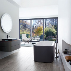 Duravit Happy D.2 Plus Ванна акриловая 1800х800мм, отдельностоящая, бесшовная панель, цвет: graphite supermatt