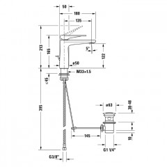 Duravit Tulum by Starck Смеситель для раковины однорычажный, цвет хром