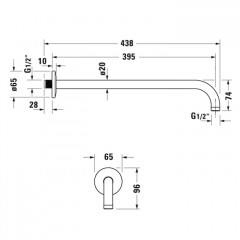 Duravit Кронштейн для душа настенный 410 мм , цвет хром