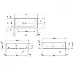 DURAVIT Ножки с боковой длиной> 1500 мм