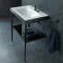 Duravit XViu Консоль напольная, 850x800x480мм с полкой, с раковиной без перелива, 2 отв., цвет: black matt/black high gloss lacquer