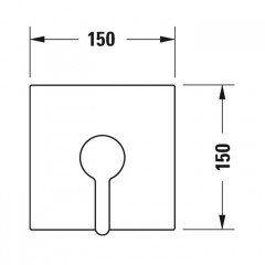 Duravit C.1 Смеситель для душа скрытого монтажа (наружная часть квадрат), цвет: хром