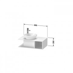 Duravit D-Neo Тумбочка подвесная компакт, 260x800x480 мм, 1 открытое отделение на правой стороне, цвет: Black Oak