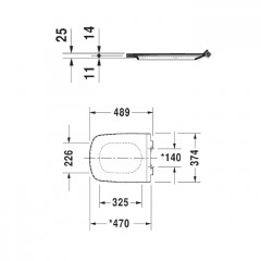 Duravit DuraStyle Сиденье для унитаза съемное, удлиненное исполнение, петли: нерж. Сталь, с автоматическим закрыванием