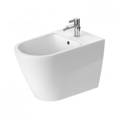 Duravit D-Neo Биде напольное 370x650х400 мм, с переливом, с 1 отв под смеситель, с WonderGliss, цвет: белый