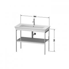 Duravit White Tulip Металлическая консоль, 760x984x450 мм, напольная, 1 дерев.полка, цвет: Nordic White HighGloss