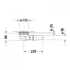 Duravit Сливной гарнитур для душевого поддона, сток горизонт Белый цвет 300x90x90 mm
