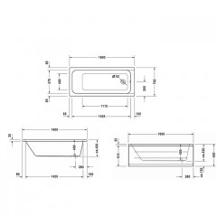 Duravit D-Code Ванна акриловая 1600х700 мм см, встраиваемая, с 1 наклоном для спины, выпуск в зоне ног, цвет белый