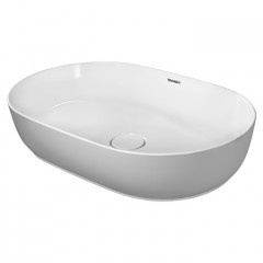 DURAVIT LUV Раковина 600х400 мм., для установки на столешницу, без перелива, без отверстий для смесителя, цвет внутри белый, снаружи белый матовый