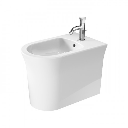 Duravit White Tulip Биде напольное 370x580х420 мм, с переливом, с 1 отв под смеситель, цвет: белый